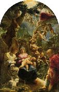 Heilige Familie mit Engeln Adam Elsheimer